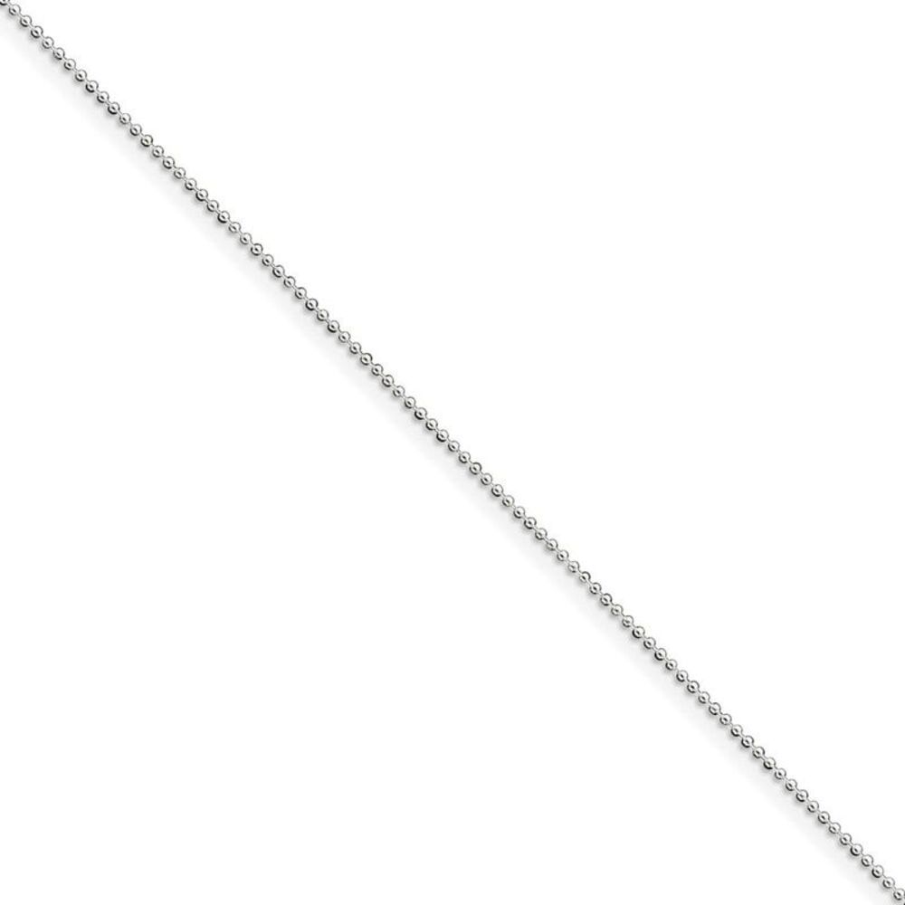Sterling Silver 1mm Beaded Anklet, 9 inch